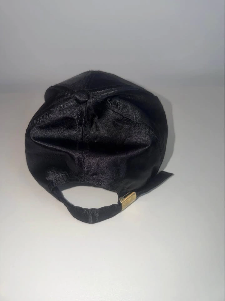 Black Satin Snapback Cap Gold Tiger Embroidery Vintage Style - photo 4