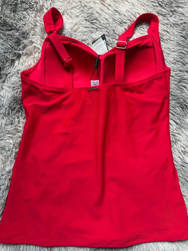 RELLECIGA Women's Bandeau Ruched Tankini Top Swimsuits - LARGE - photo 4