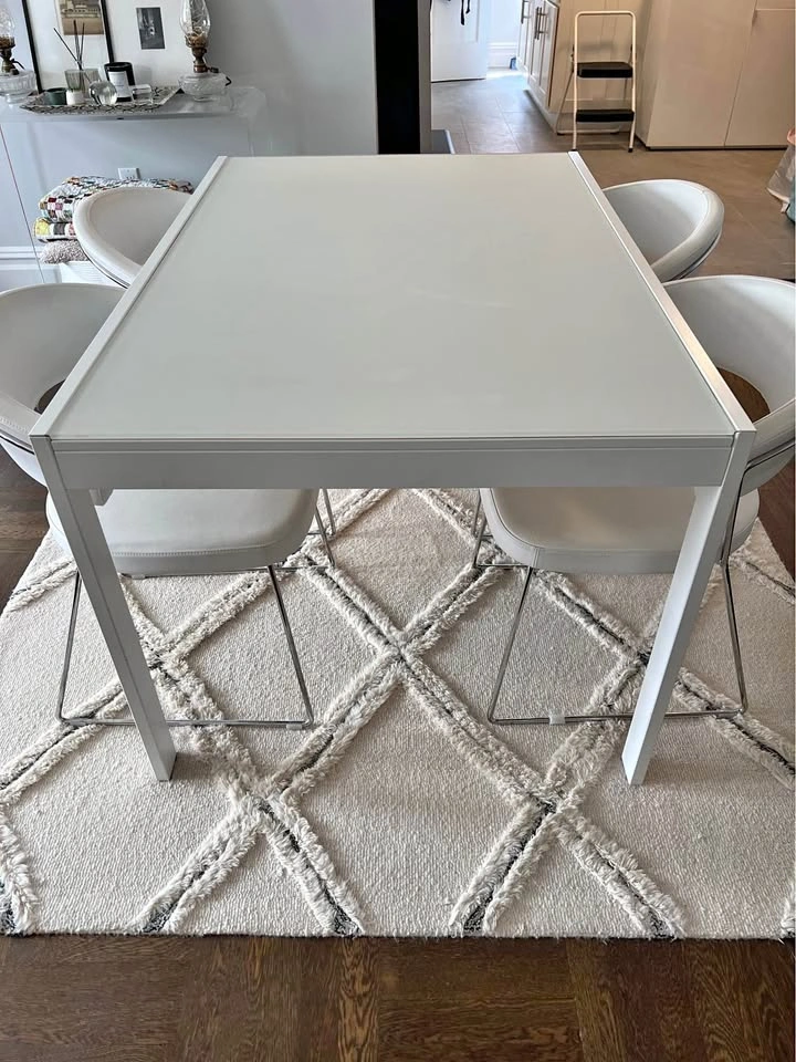 Calligaris White Key Extension Dining Table. Made in Italy.