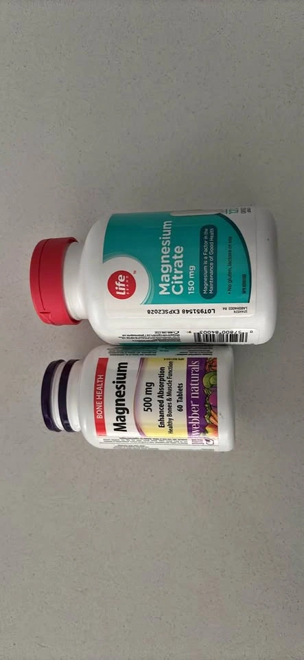 Life Brand Magnesium Citrate and Webber Naturals Magnesium