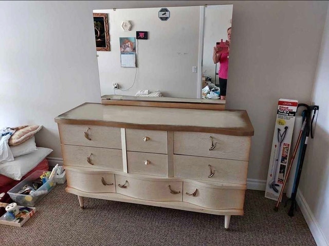 MCM Mid Century Modern Antique Walnut Dresser