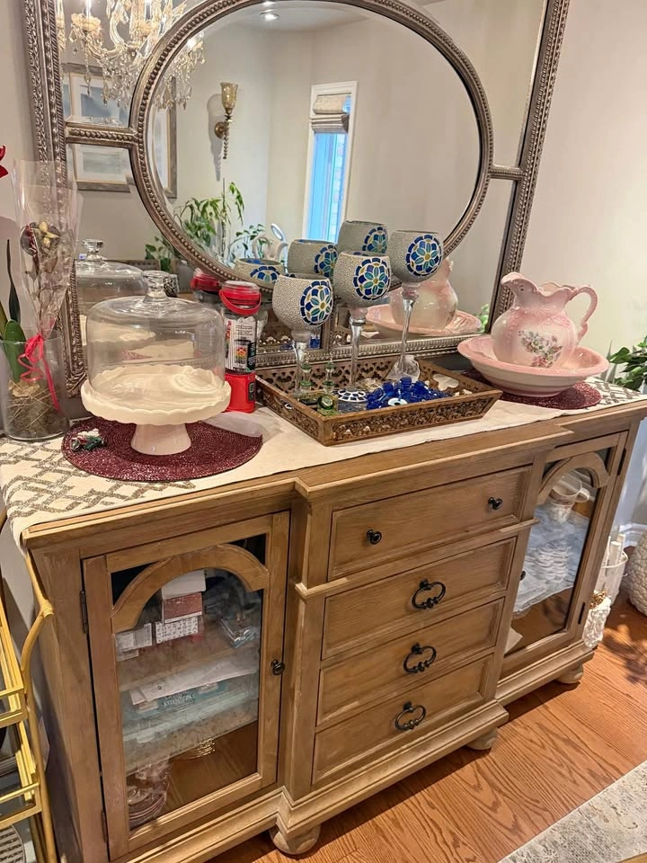 Buffet table from Ashley Furniture and Mirror