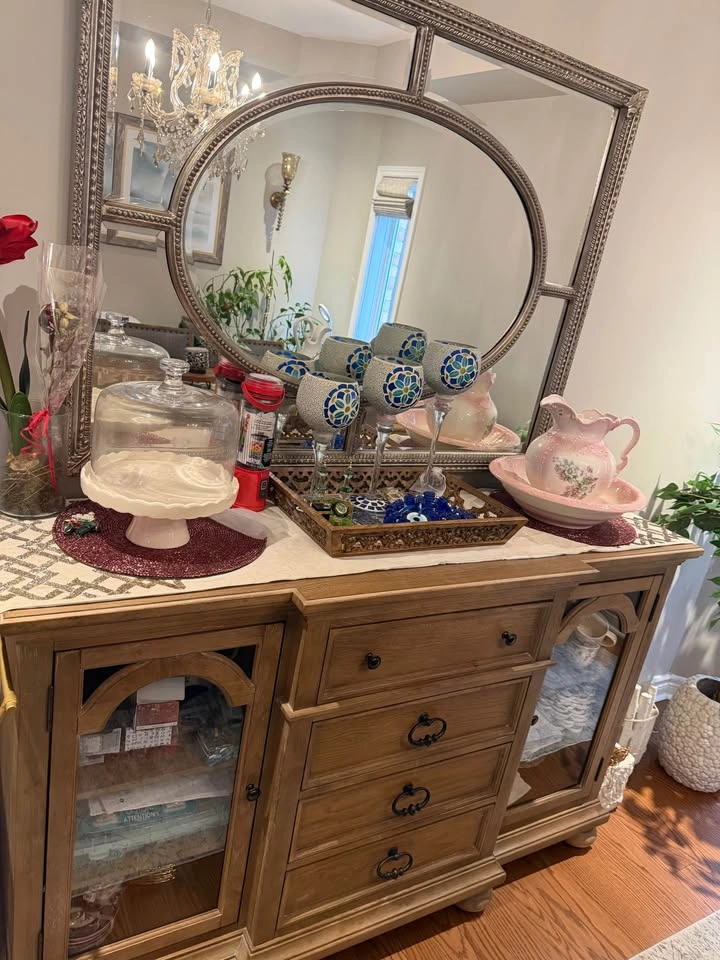 Buffet table from Ashley Furniture and Mirror - photo 4
