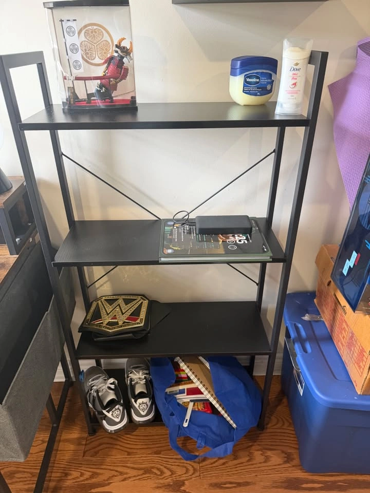 Standing bookshelf and 3-piece floating shelf set - photo 2