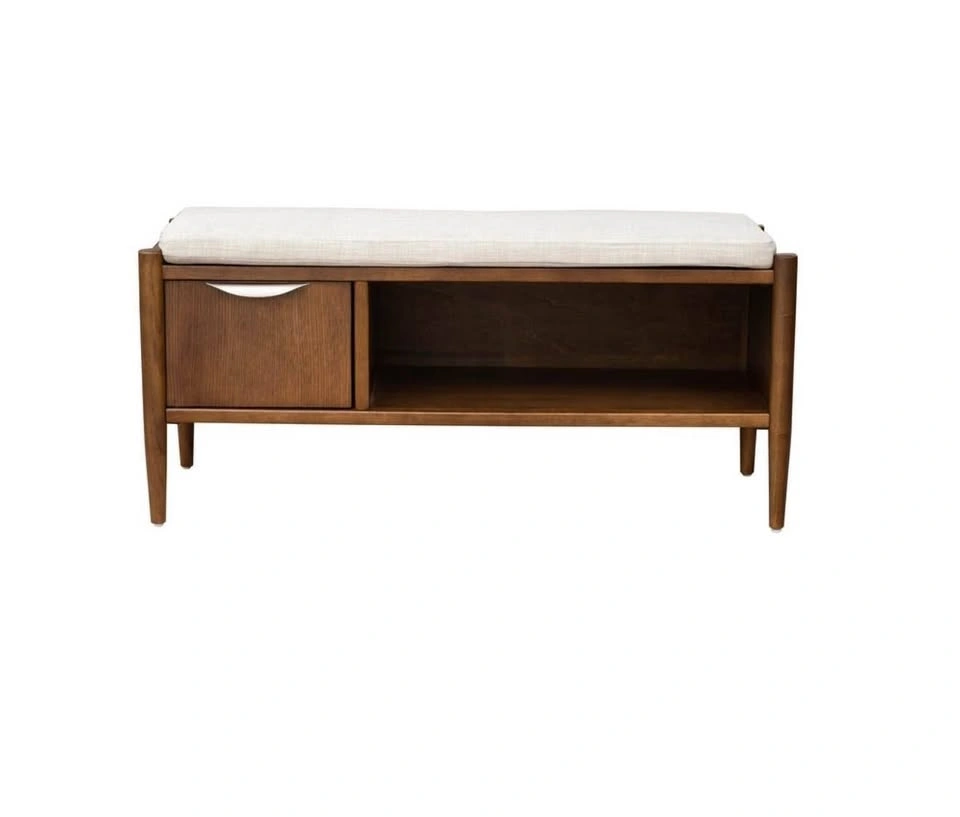 Bench with storage and upholstered cushion - photo 2