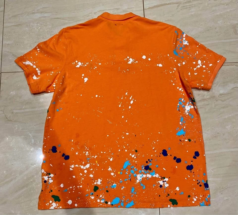Polo Ralph Lauren distressed orange paint splatter polo shirt - photo 3