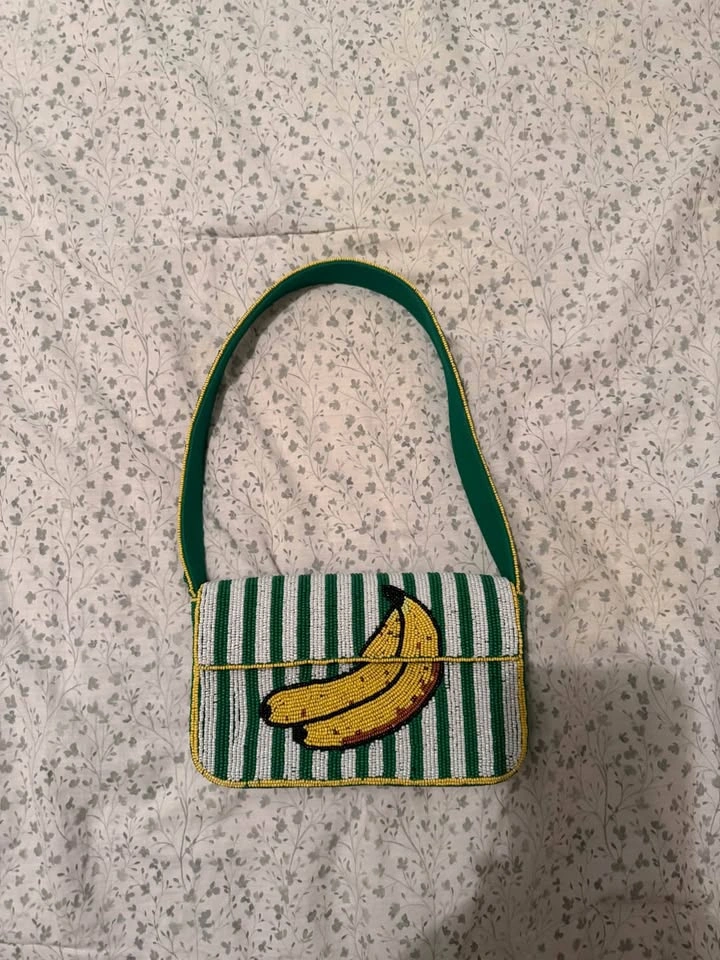 Anthropologie Fiona Beaded Bag- Banana - photo 2