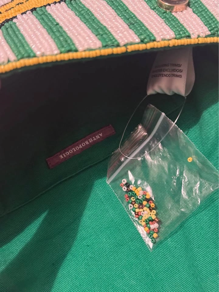 Anthropologie Fiona Beaded Bag- Banana - photo 4