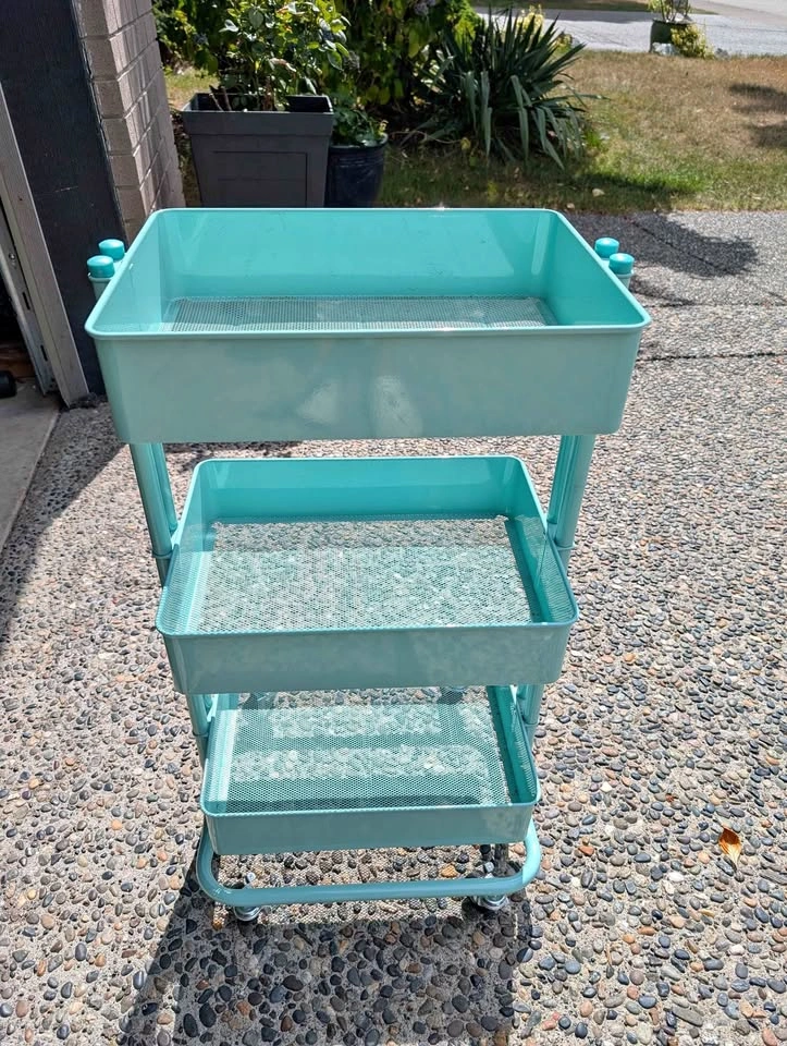 IKEA RÅSKOG Rolling Utility Cart - Turquoise / Teal