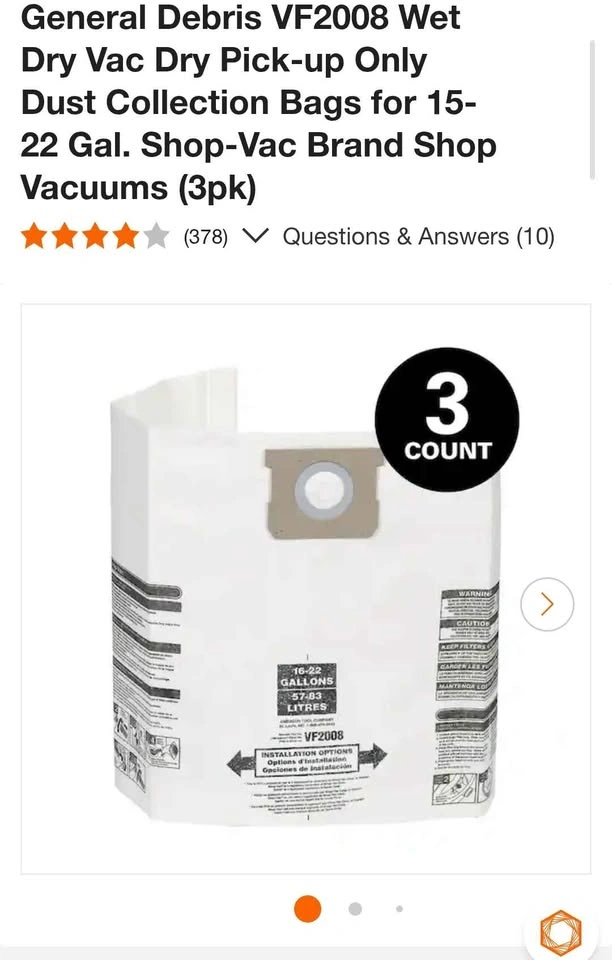 Multi Fit Large Shop-Vac Replacement Filters 15-22 Gallons - photo 2