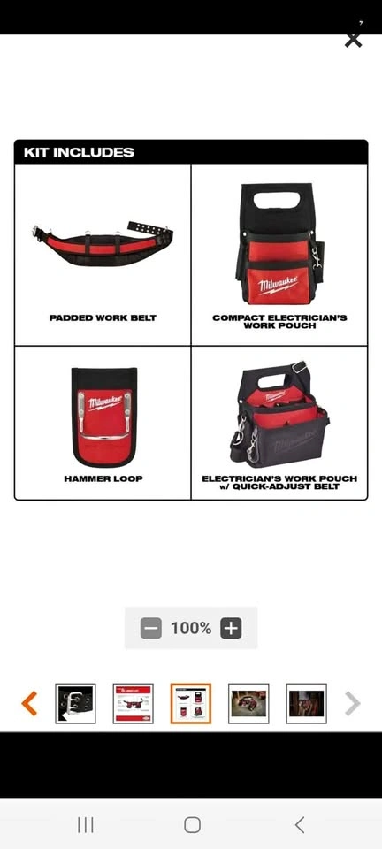 Milwaukee Tool Adjustable Electrician's Work Belt