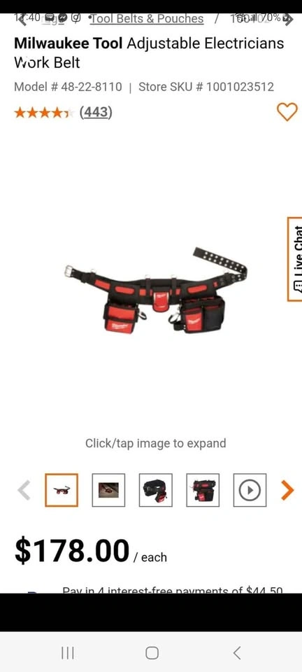 Milwaukee Tool Adjustable Electrician's Work Belt - photo 2