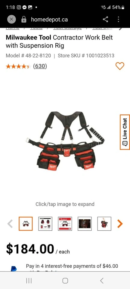 Milwaukee Tool Contractor Work Belt with Suspension Rig - photo 2