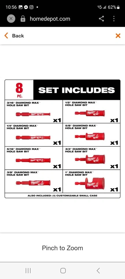 Milwaukee Diamond Max Hole Saw Bit Set - 8PC NEW - photo 3