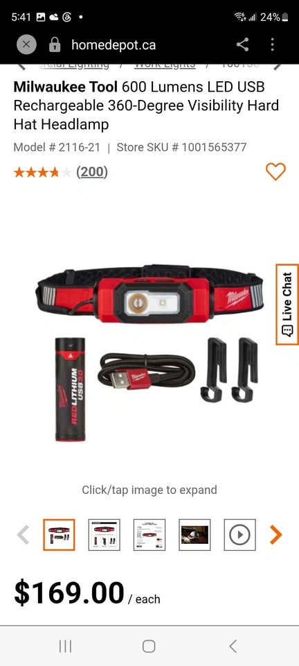 Milwaukee REDLITHIUM USB 600L Beacon Hard Hat Light - photo 2