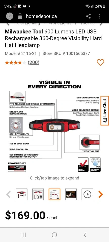 Milwaukee REDLITHIUM USB 600L Beacon Hard Hat Light - photo 3