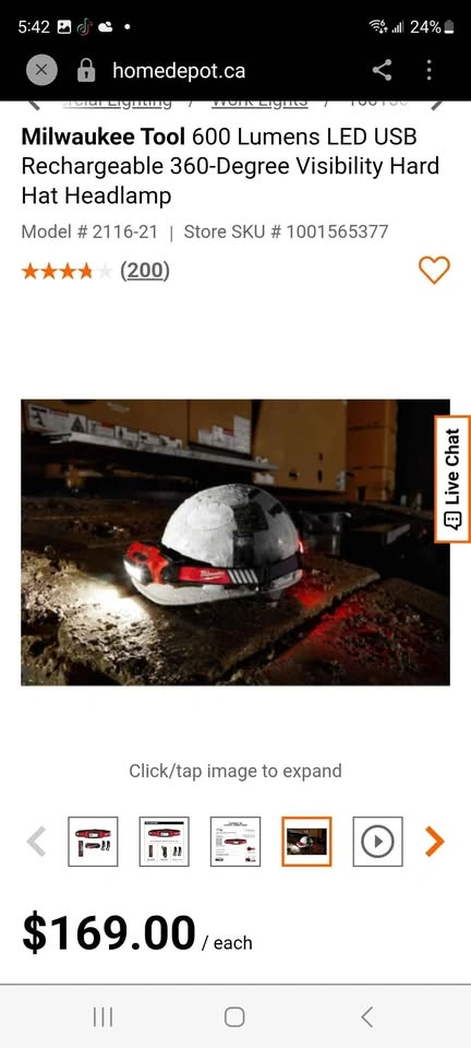 Milwaukee REDLITHIUM USB 600L Beacon Hard Hat Light - photo 4