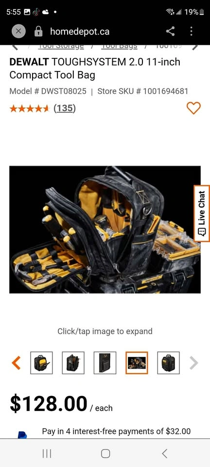 NEW DEWALT TOUGHSYSTEM 2.0 11-inch Compact Tool Bag