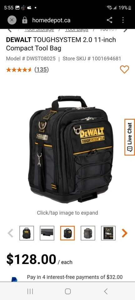 NEW DEWALT TOUGHSYSTEM 2.0 11-inch Compact Tool Bag - photo 2