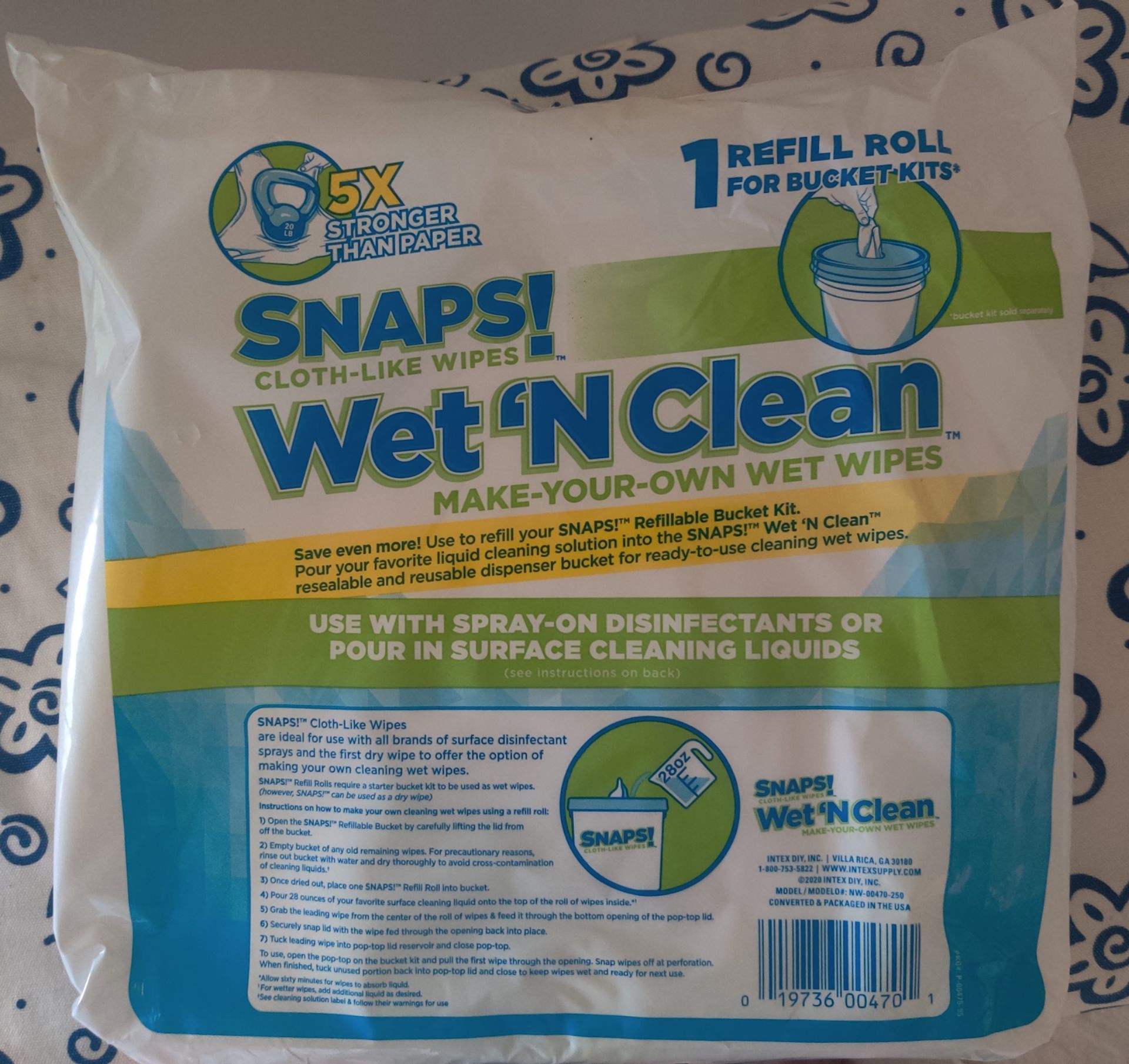 Snaps! Wet 'N Clean Cloth-Like 250 Wipes Refill Roll - photo 2