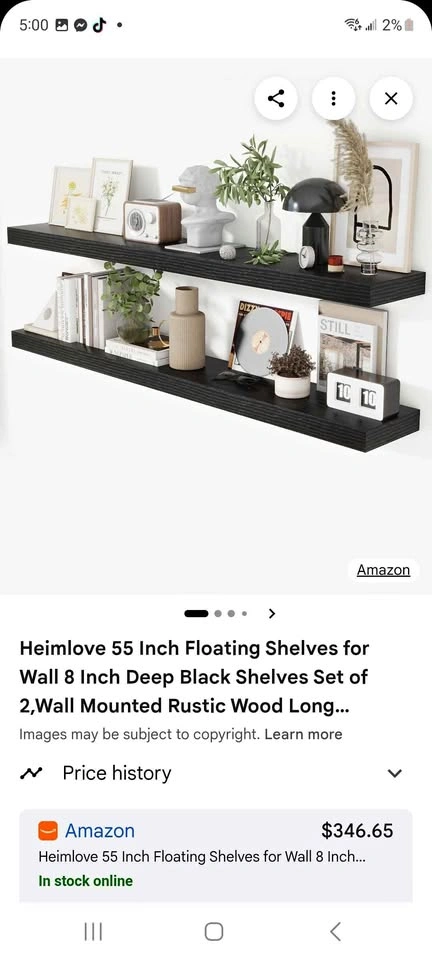 Heimlove 55 Inch Floating Shelves, Set of 2 - New in Box