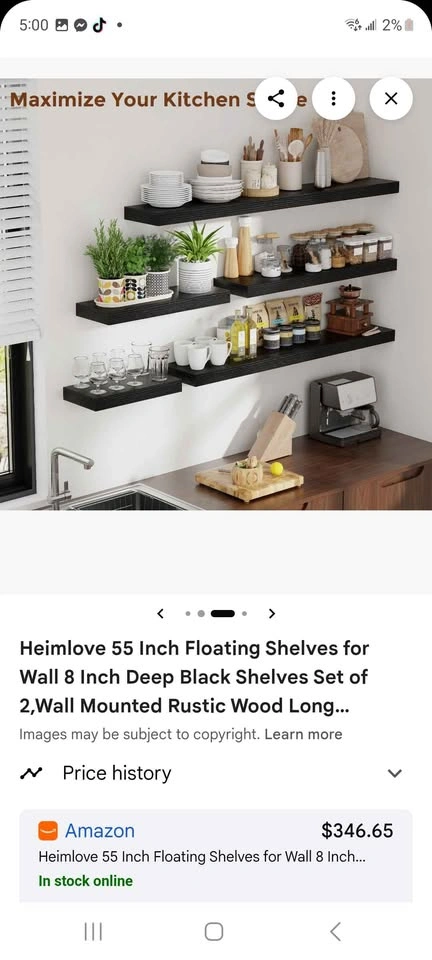 Heimlove 55 Inch Floating Shelves, Set of 2 - New in Box - photo 5