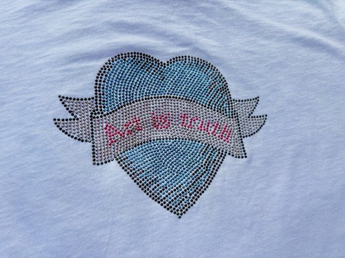 Zadig & Voltaire Skinny “Art is Truth” Rhinestone Heart T-Shirt - photo 2