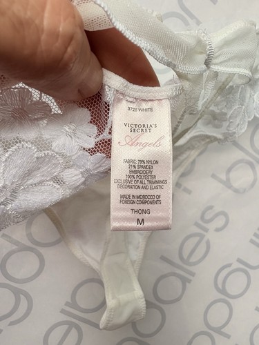 VTG NWT Victoria's Secret Angels White Lace Thong Size M - photo 5