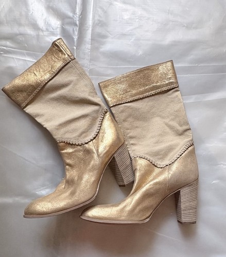 Luxury Boutique 58 Gold Ankle Boots Size 39