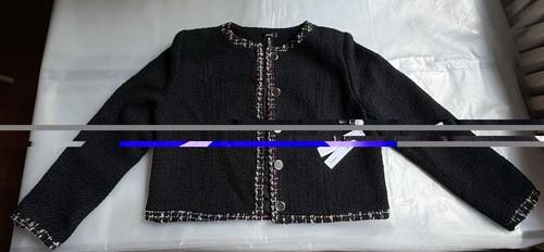 AQUA Black Multi Plaid Tweed Jacket Blazer Size L Bloomingdale's - photo 4