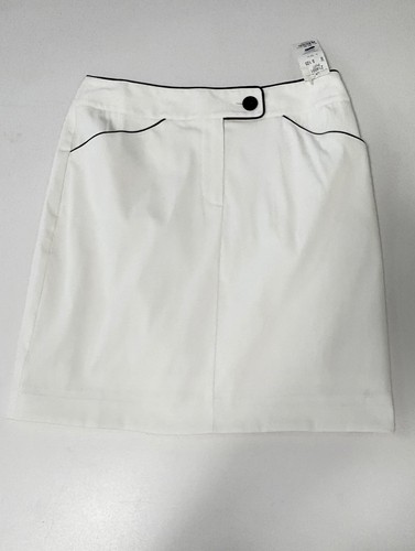 White A-Line Skirt with Black Trim Size 8 - photo 2