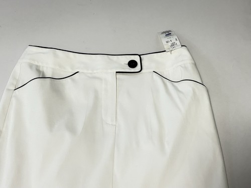 White A-Line Skirt with Black Trim Size 8 - photo 3