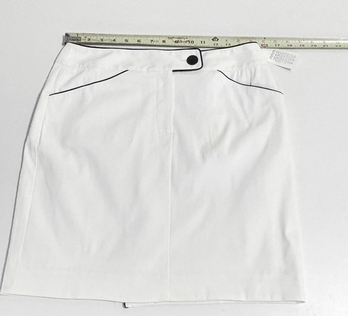 White A-Line Skirt with Black Trim Size 8 - photo 4