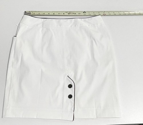 White A-Line Skirt with Black Trim Size 8 - photo 5