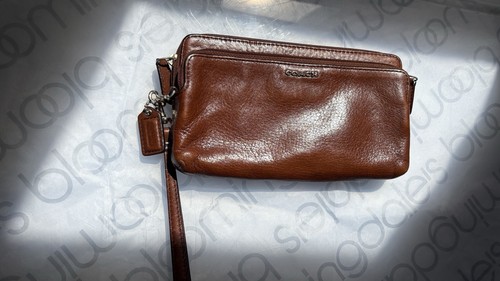 Coach Saddle Brown Leather Wristlet with 2 Zippers - photo 2