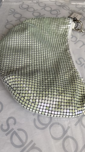 NWT Y2K Savanna Metal Pearl Silver Mesh Evening Bag - photo 3