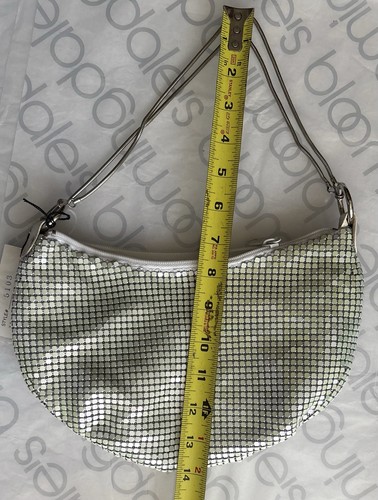 NWT Y2K Savanna Metal Pearl Silver Mesh Evening Bag - photo 4