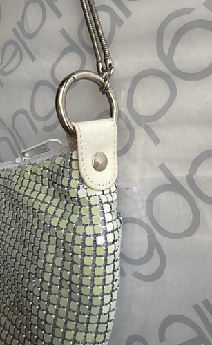 NWT Y2K Savanna Metal Pearl Silver Mesh Evening Bag - photo 5