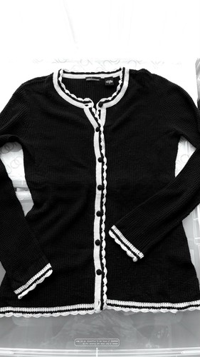 Moda International Womens M Black Silk Cashmere Cardigan - photo 3