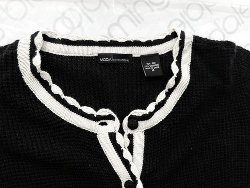 Moda International Womens M Black Silk Cashmere Cardigan - photo 5
