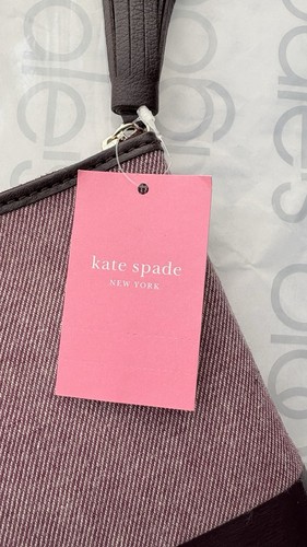 Kate Spade Ash St. Logo Large Tassel Pouch Purple Canvas