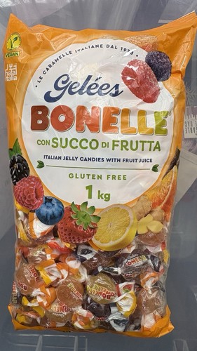 Premium Italian BONELLE Jelly Candies with Fruit Juice - 1kg