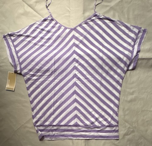 Michael Kors Purple & White Striped Top Size XS - photo 2