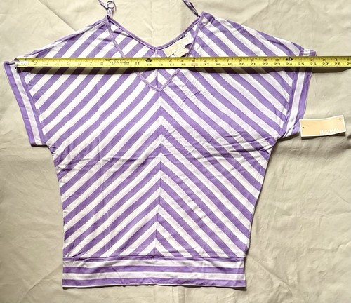 Michael Kors Purple & White Striped Top Size XS - photo 4