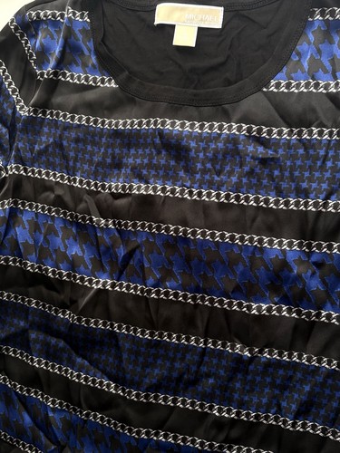 Michael Kors Women's Blue & Black Patterned T-Shirt Size M - photo 2
