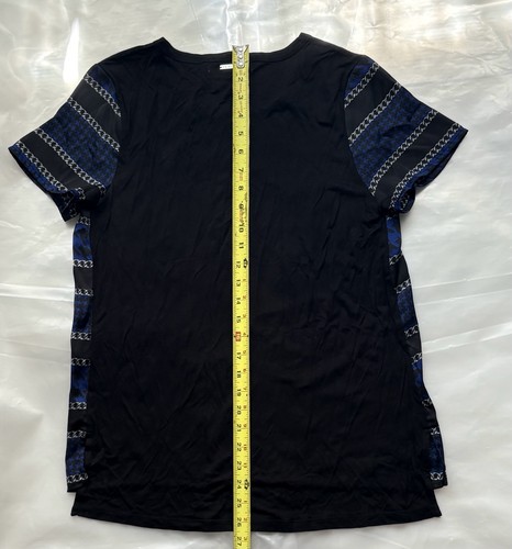Michael Kors Women's Blue & Black Patterned T-Shirt Size M - photo 3