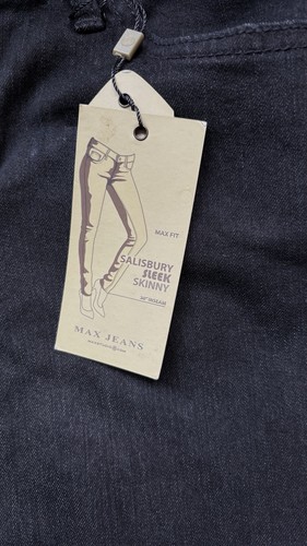 Max Studio's "Salisbury Sleek Skinny" black jeans, size 14