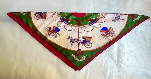 Horse and Carriage Equestrian Square Scarf Silky VGUC - photo 2