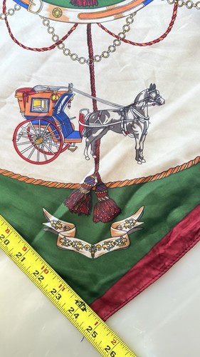 Horse and Carriage Equestrian Square Scarf Silky VGUC - photo 4