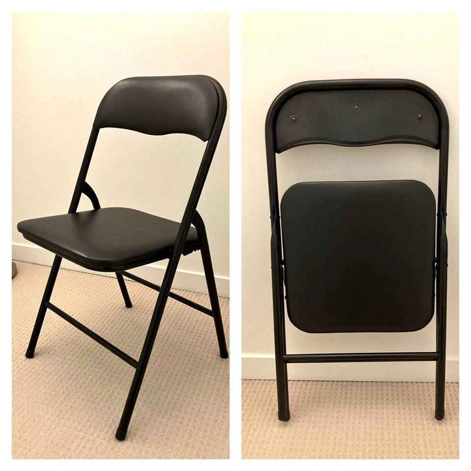 Excellent Condition Black Padded Folding Chair